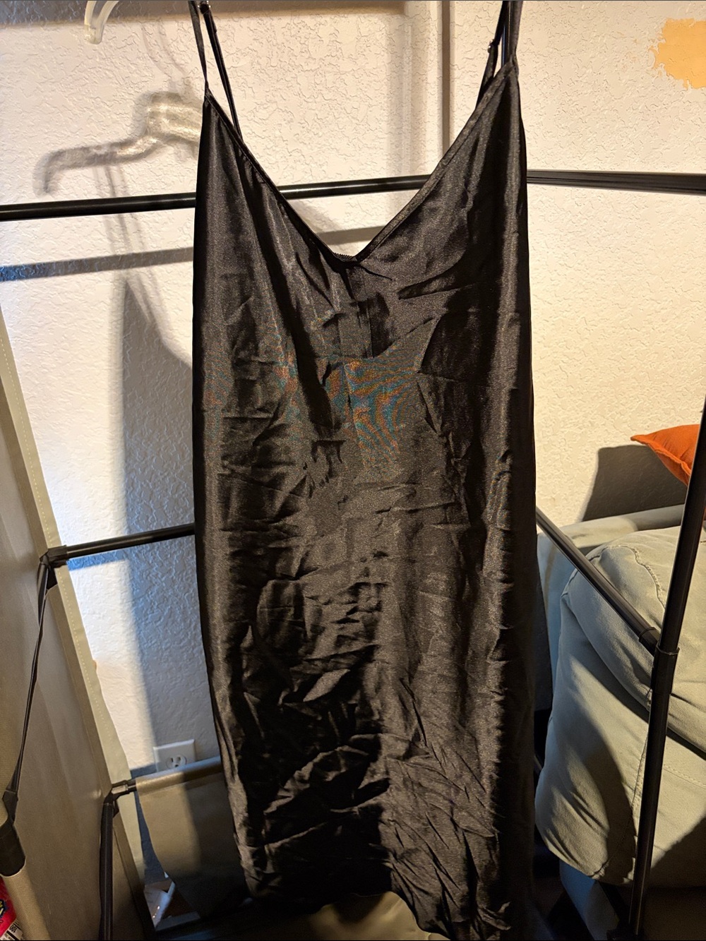 Black Satin Slip Chemise